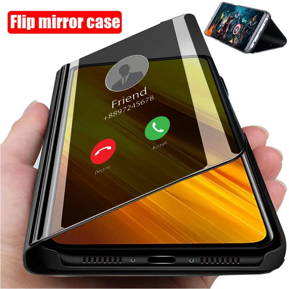 Redmi A1 Etui On Per Redmi A1 + A1 Plus Custodia Aone Per Xiaomi Redmi Note 11 Pro 10C Custodia Smart Mirror Cover In Pelle Flip Coque