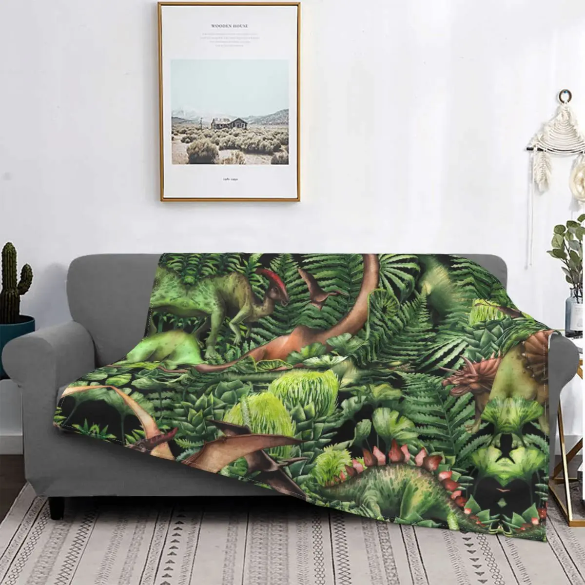 Dschungel Dinosaurier Decke Samt Sommer Stegosaurus Kreidezeit Brachiosaurus Tier Durnne Decke Fur Sofa Auto Teppich Struck
