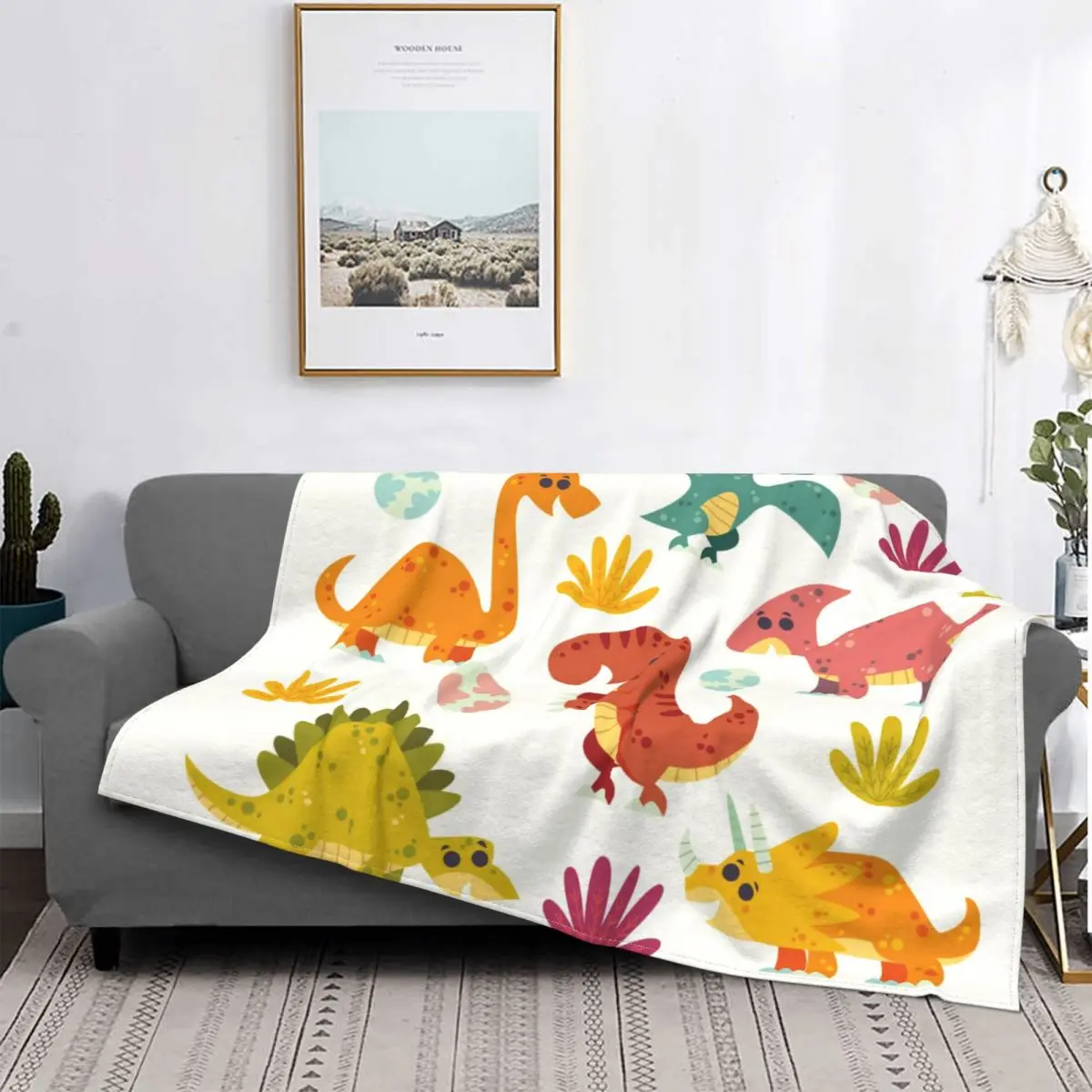 Nette Dinosaurier Stegosaurus Muster Decken Fleece Frfuhling/Herbst Muslimate Warme Werfen Decken Fur Home Auto Quilt