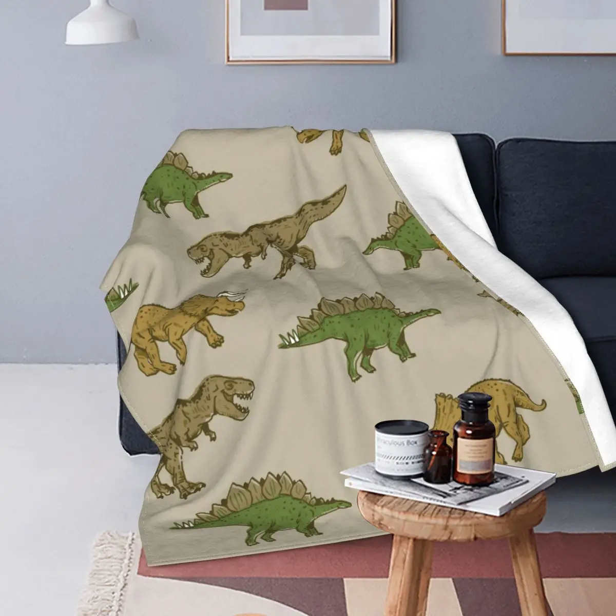 Dinosaurier Decken Tier T-Rex Stegosaurus Triceratops Flanell Neuheit Weichen Werfen Decken Fur Home Alle Saison