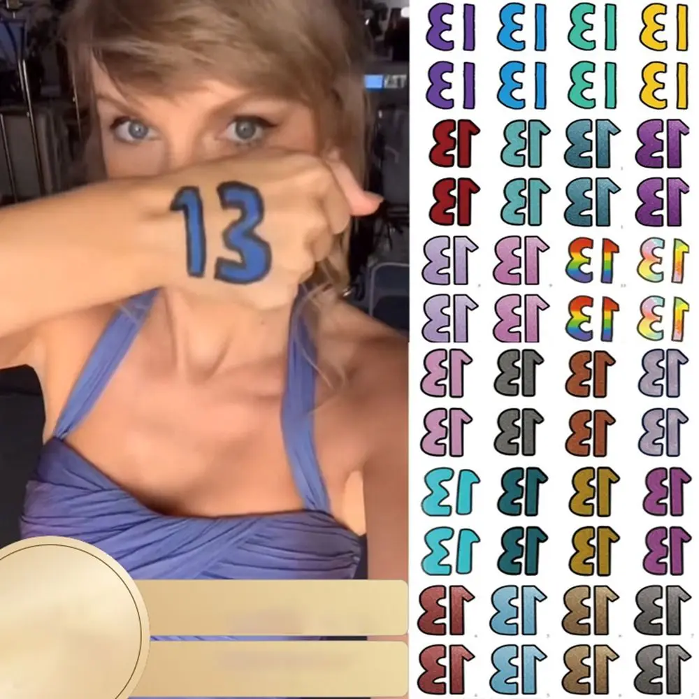 Numeri Colorati 13 Adesivo Tatuaggi Temporanei Per Attività Di Concerti Vocali Gioco Adesivo Mano Corpo Tatuaggi Usa E Getta Temporanei