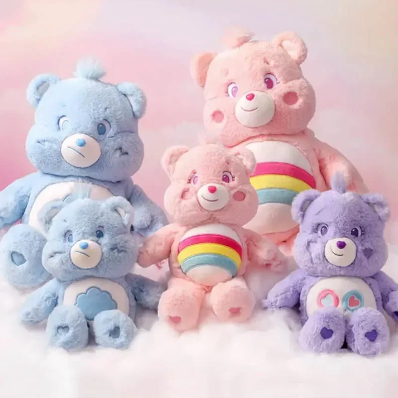 Miniso Care Bears Series Soft Plush Dolls Cute Sitting Bears Toy Kawaii Anime Periferiche Bambini Compleanno Regali Per Bambini