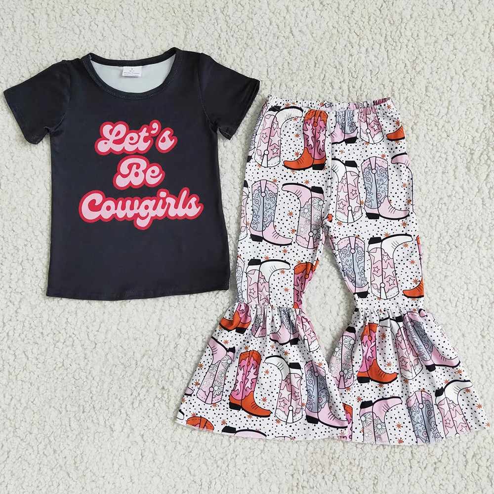 Nuovo Arriva Vestiti Per Bambina Abiti Per Bambini Boutique Vestiti Per Bambina Manica Corta Pantaloni A Campana Pantaloni 2 Pezzi Set Di Ragazze Cari