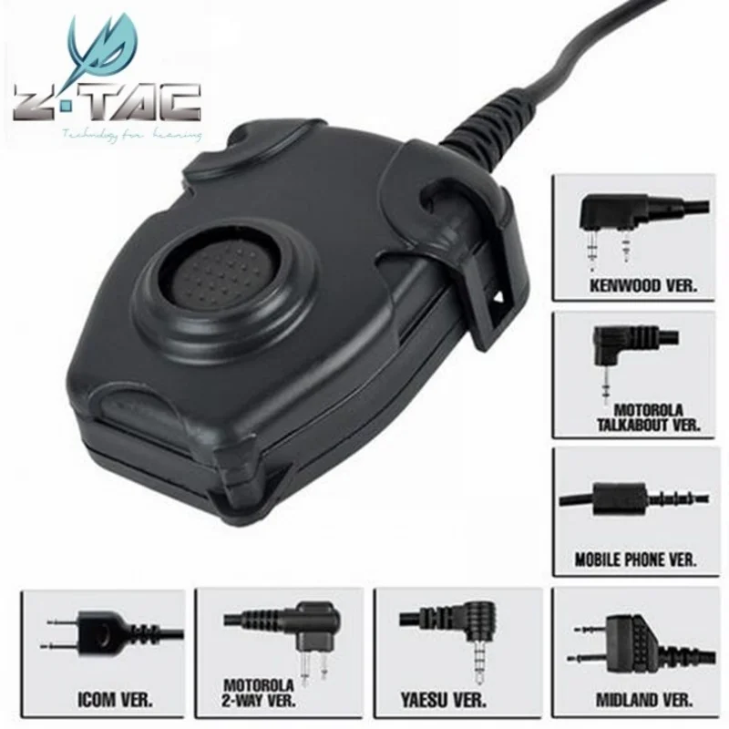 Z Tactical Softair Ptt Military Headset Ptt Ztac Airsoft Accessori Per Cuffie Kenwood Z112