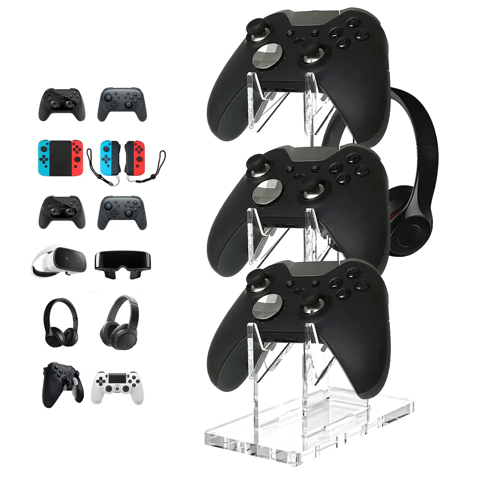 Acrilico Gamepad Stand Per Ps5, Ps4, Xbox One, S, Serie X, Console Di Gioco Controller Stander, Maniglia Di Gioco Display, Hook Accessor