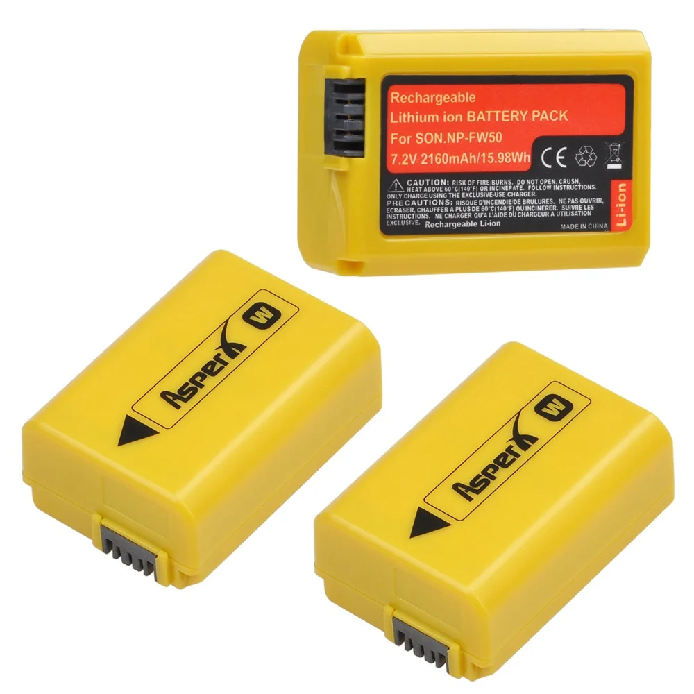 Batteria Np-Fw50 2160Mah Per Sony Np Fw50, A6000, A6500, A6300, A6400, A7, A7Ii, A7R Ii,A7S2, A55, Nex-3N, Rx10 Iii, Rx10 Mk Iv