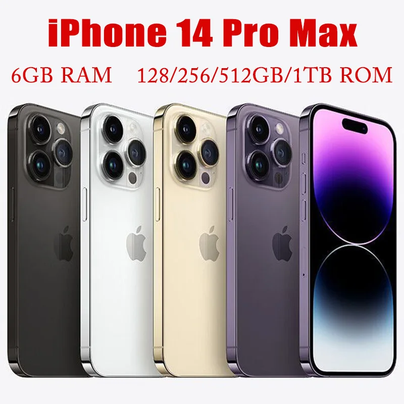 Apple Iphone 14 Pro Max Dual Esim 6Gb Ram 128/256/512Gb/1Tb Rom 6.7 "Genuine Retina Oled Face Id Nfc A15 Telefono Sbloccato Originale