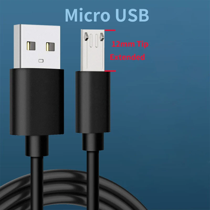 Cavo Micro Usb Da 12Mm Cavo Di Ricarica A Spina Lunga Per Agm A1Q,A8 Mini,A8,A8 Se,A7,X1 Mini,Blackview Bv5800 Pro,Bv6100,Bv4000 Pro