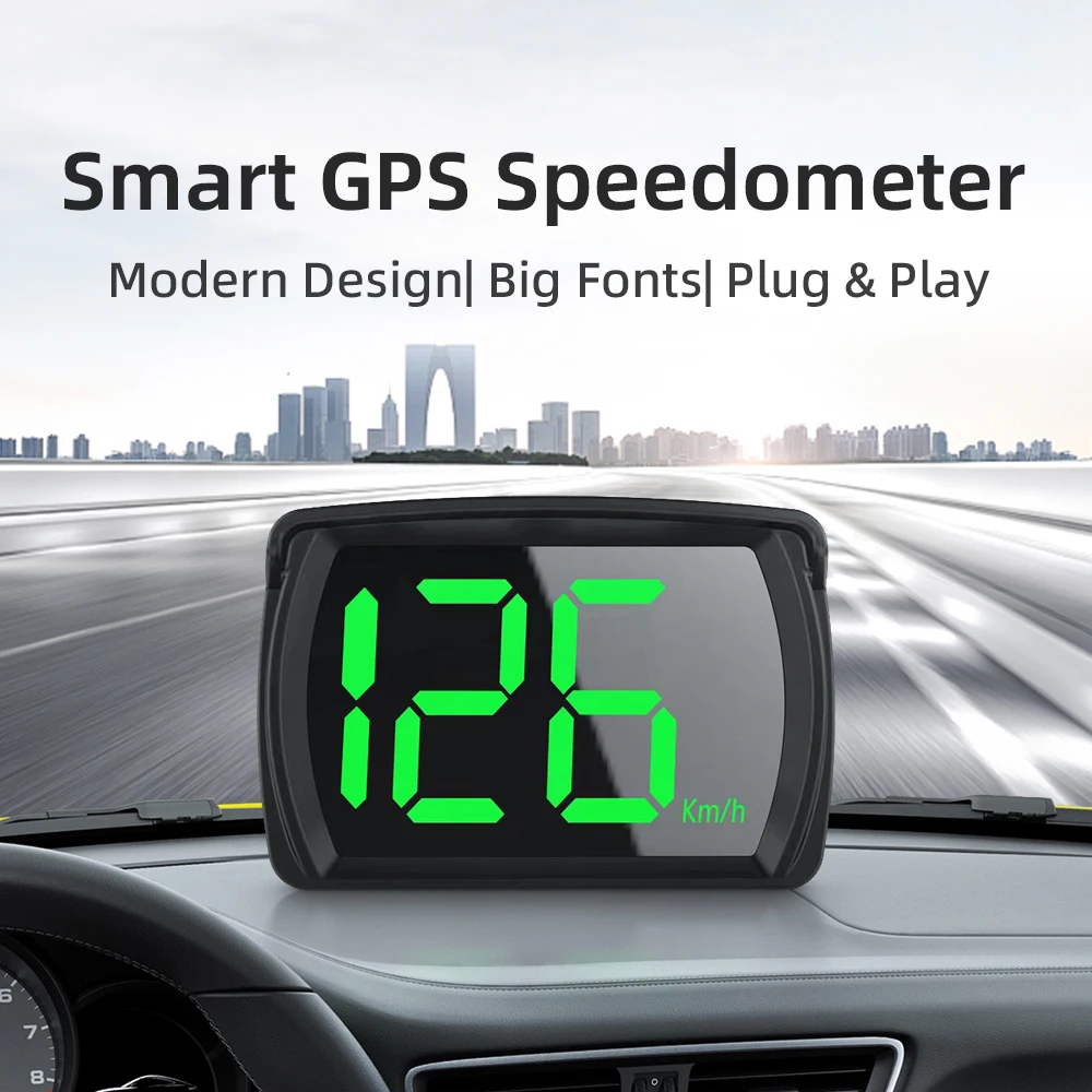 Y03 Gps Hud Tachimetro Digitale Auto Head Up Display Lcd Kmh Promemoria Meter Accessori Elettronici Grande Velocità Del Carattere Per Tutte Le Auto