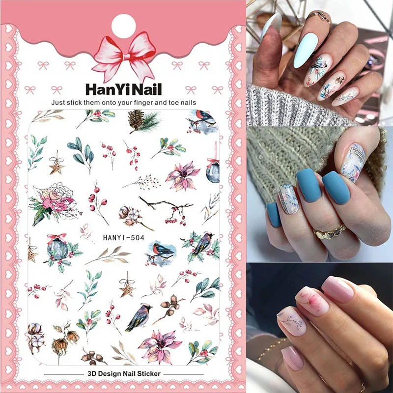 Adesivi Per Nail Art 3D Fiori Estivi Accessori Per Manicure A Foglia Naklejki Autocollants Sliders Unhas Foil Decalcomanie Peelf Off Adeivi