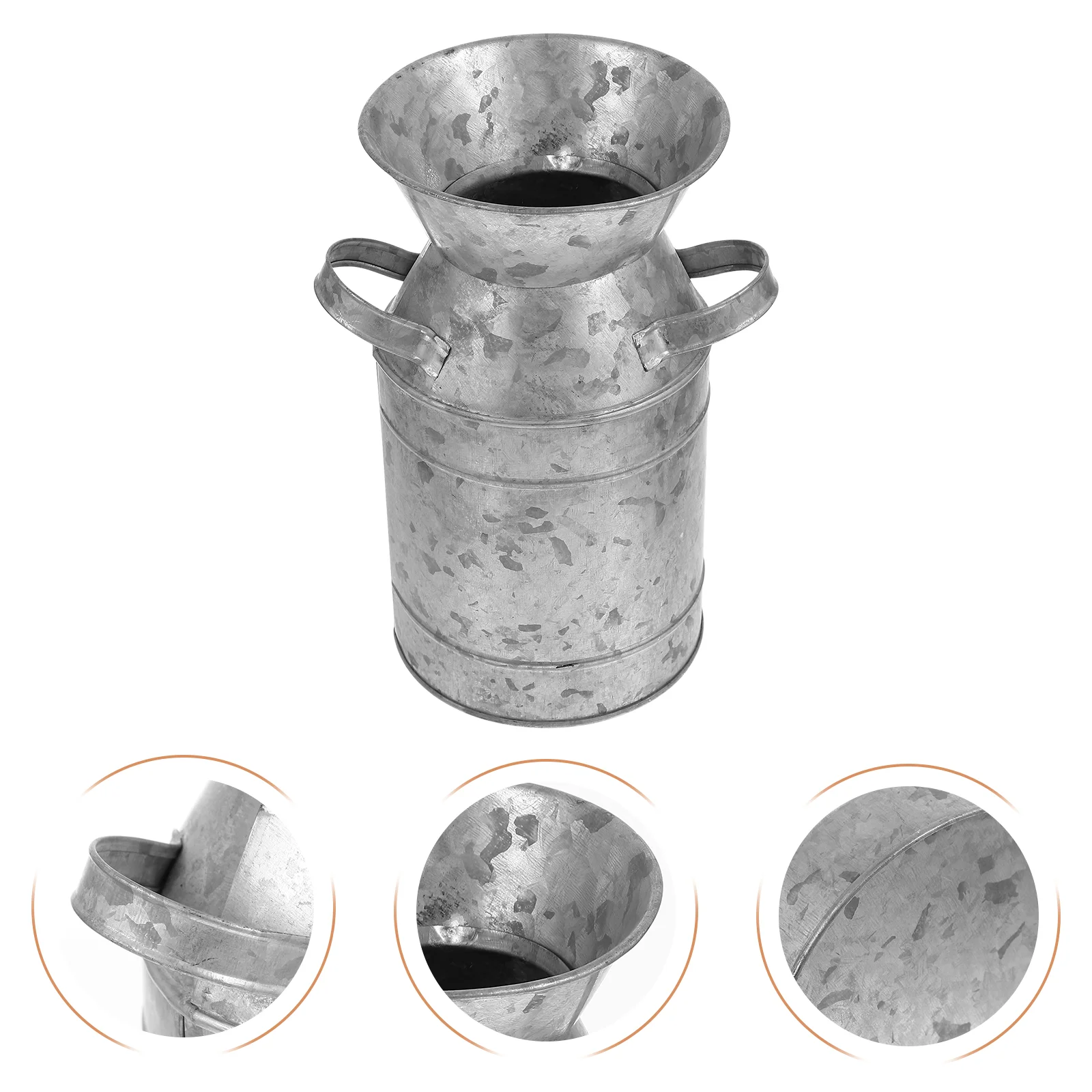 Vaso Secchio Di Fiori Brocca Zincata Metallica Brocca Può Fattoria Vintage Chic Shabby French Country Pot Decor Holder Fioriera