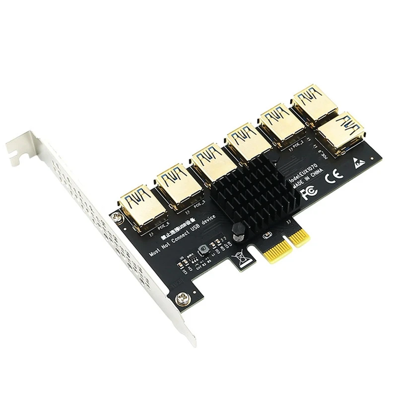 Pci-E Moltiplicatore Riser Pcie Da 1 A 7 Pci-E X16 Usb Miner Adapter Extender Pci-E Riser Per Pc Scheda Grafica Mining