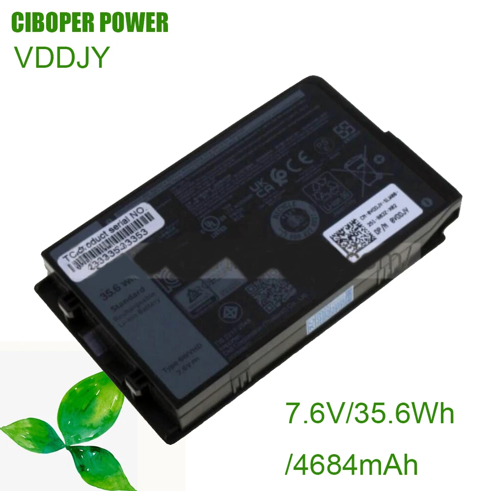 Batteria Per Laptop Cp Vddjy 7.6V/4684Mah 6Wvhd Jm6Cx/35.6Wh Per Latitude 7230 Rugged Extreme Series