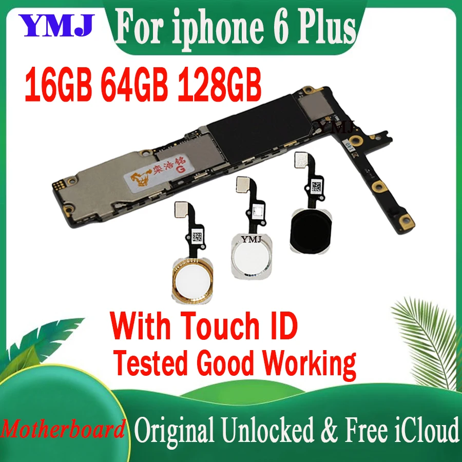 Scheda Madre Sbloccata Originale Per Scheda Madre Iphone 6 Plus 5.5 "Testata Al 100% Funzionante Per Scheda Logica Iphone 6 Plus 16Gb 64Gb 128G