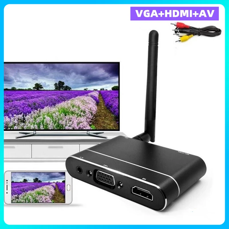 1080P Tv Stick Dongle Wireless Display Hd Dongle Ricevitore Wifi Mirror Box Hd-Mi Vga Uscita Av Miracast Airplay Dlna Mirroring