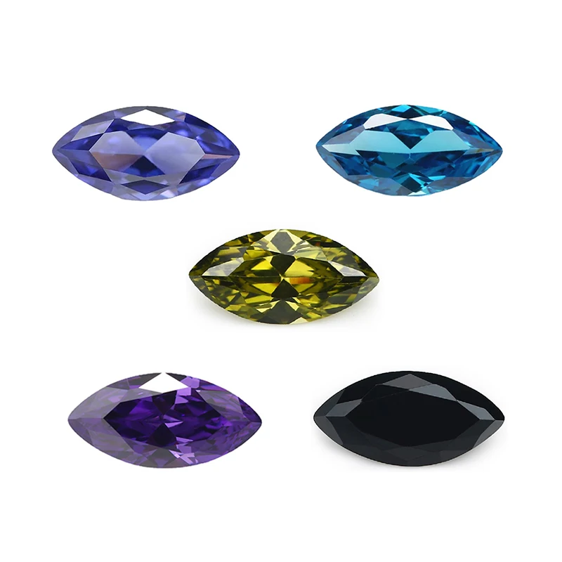 Marquise Cut Cubic Zirconia Stone Tanzanite Violet Deepseablue Black Olivegreen Mix 5 Colori Aaaaa Loose Cz Gemme Sintetiche