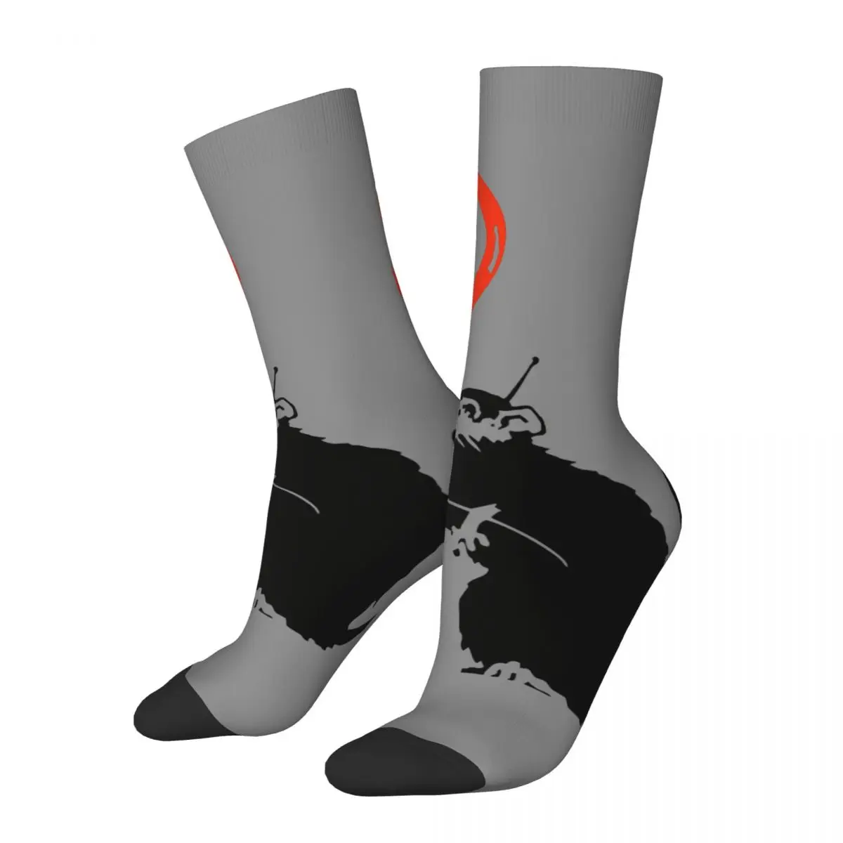 Crazy Compression Love Rat Essential Sock For Men Vintage Banksy Graffiti Wall Art Seamless Pattern Crew Sock Novità Gift