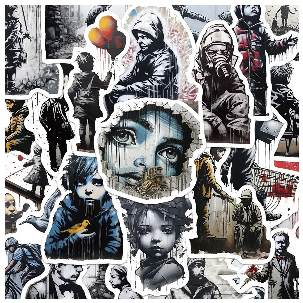 10/30/50 Pz Adesivi Banksy Banksy Art Graffiti Adesivi Per Laptop Bagagli Skateboard Moto Impermeabile Cool Sticker Packs