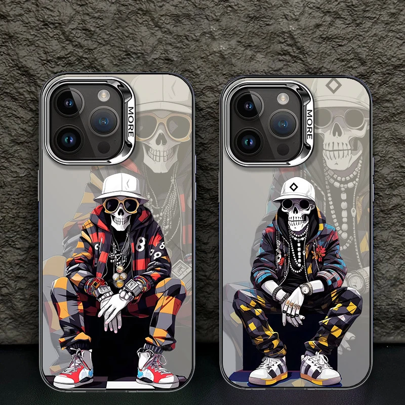 Custodia Iphone 15 Pro Max, Cool Cartoon Fashion, Skull Graffiti, Custodia Per Telefono Con Stampa Laser A Colori, Apple Iphone 14 Pro Max 13 12