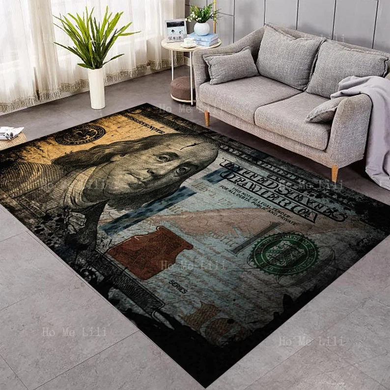 Franklin Portrait Money Dollar Rug Home Decor Soggiorno Tappeto Personalizzato
