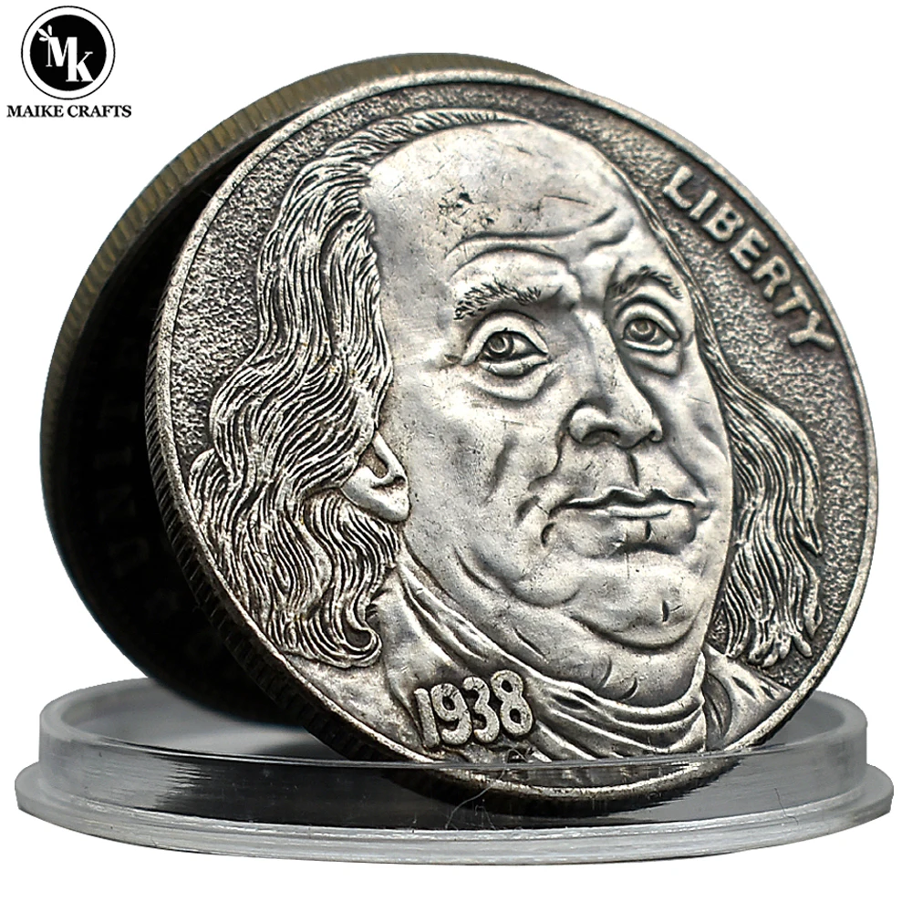 Benjamin Franklin Hobo Nickel American Eagle One Dollar Retro Metal Crafts Decorazione Della Casa Collezione Di Monete Commemorative Regalo