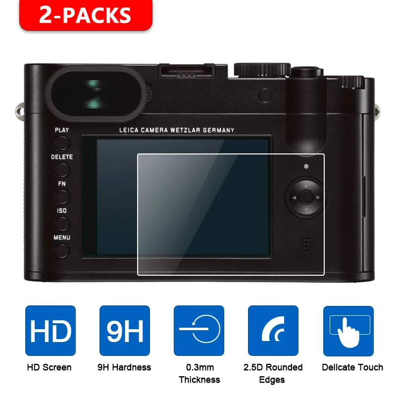 Proteggi Schermo In Vetro Temperato 2 Pezzi Per Leica Q2 Q Sl Cl S C M M-P M10 M11 M10-P M-E M9 M9-P M8 X Vario D-Lux D-Lux6/5/3 X2 X-E