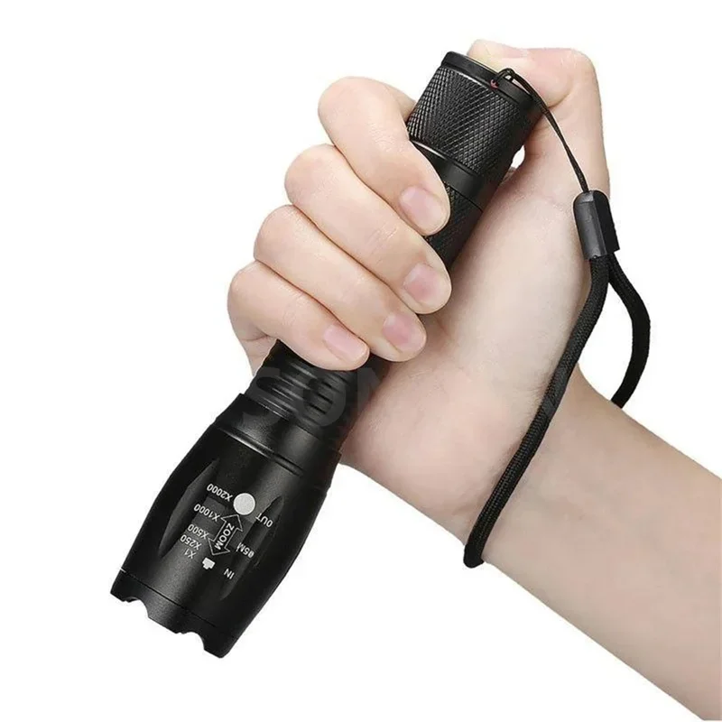 T6 L2 V6 Led Torcia Zoom Flash Light Linterna Torcia Accendino Usa 18650 Batteria Campeggio Tattiche All'Aperto Potente Torcia Elettrica