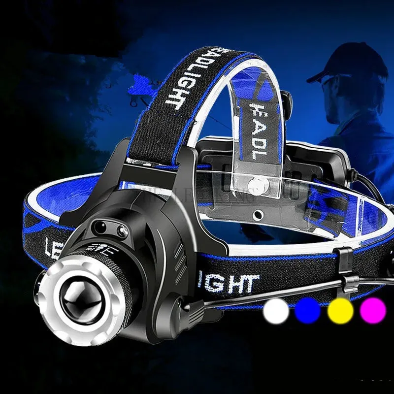 Sensore Zoom Faro 18650 Lanterna Da Pesca Ricaricabile T6 L2 V6 Torcia Frontale Ad Alta Potenza Torcia Frontale Led