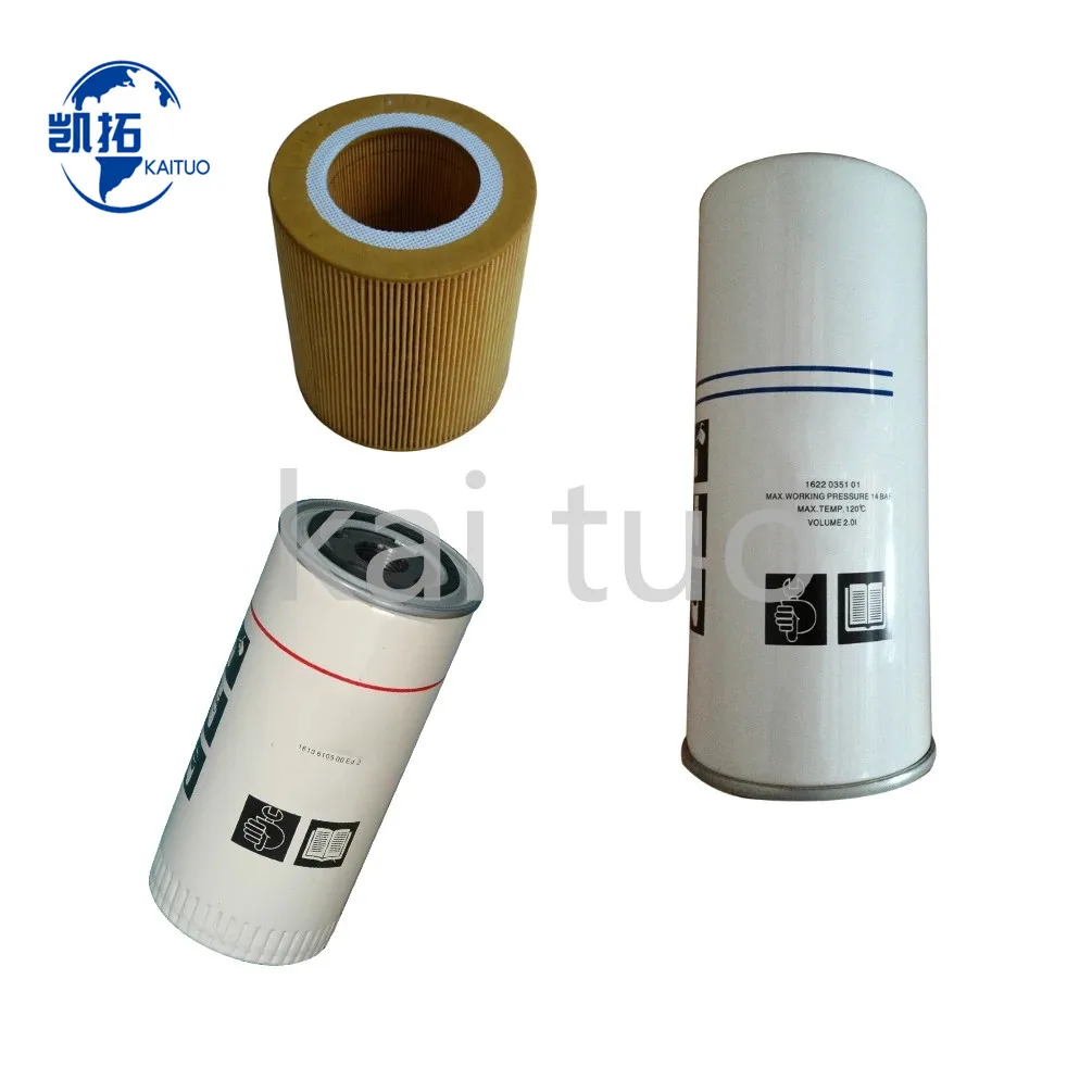 2901086601 Kit Filtro Elemento Cartuccia Per Compressore Atlas Copco Pezzo Di Ricambio Ga15 Ga22 1622035101 + 1613872000 + 1613610500