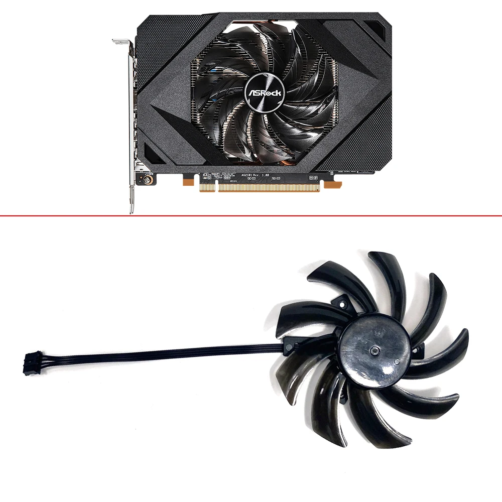 Nuovo 85Mm 4Pin Ga91S2U Amd Radeon Rx 6600 Xt Rx6500 Gpu Fan Per Asrock Radeon Rx 6600 Xt Challenger Itx Graphics Card Fan Gpu Fan