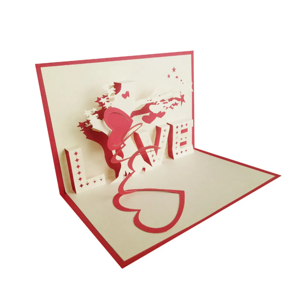 Biglietto D'Amore Pop-Up 3D Biglietto Cuore Con Busta Per Biglietti Di Auguri Anniversario Biglietti Di Nozze Biglietti Di San Valentino