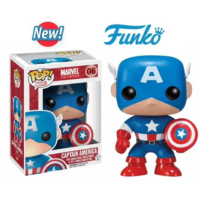 Nuovo Arrivo Funko Pop Vinyl Action Figure Superhero Captain America #06 Collection Model Toy Gift
