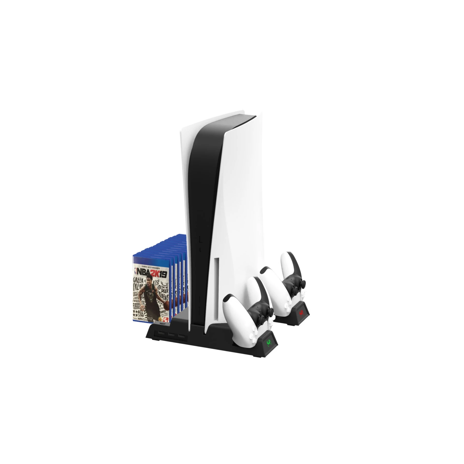 Sundi Ps5 Cooling Stand 2 Controller 13 Game Storage Charger Stand Cooling Fan For Ps5 Digital Edition/Ultra Hd Console