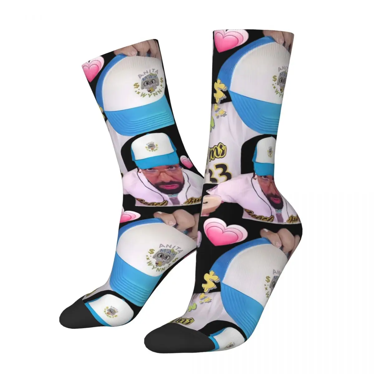Autunno Inverno Moda Donna Uomo Alice Max Wynn Love Drake Meme Calzini Antiscivolo Crew Socks