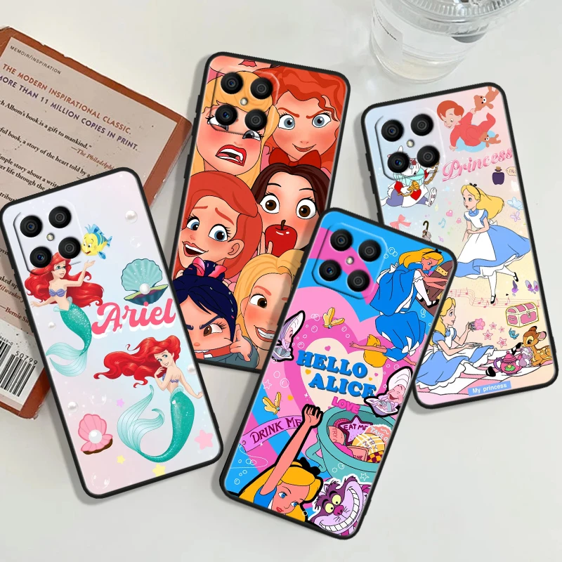 Disney Princess For Honor X9A X8A X6 80 Gt 70 60 Se 50 X30 30S 30I 20 20S Pro Plus Lite Custodia Morbida Nera Per Telefono