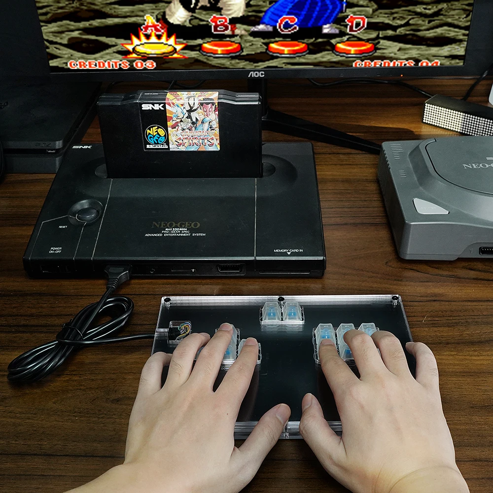 Controller Hitbox Wasd Keyboard Per Snk Neo Geo Console Mini Hitbox Arcade Joystick Per Neogeo