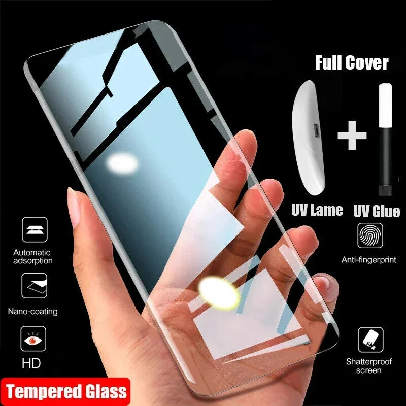 Vetro Temperato Uv Per Samsung Galaxy S22 S21 S20 Protezione Dello Schermo Nota 20 Ultra Note 10 S 22 Ultra 21 Note 10 9 8 Plus S10 S9 S8