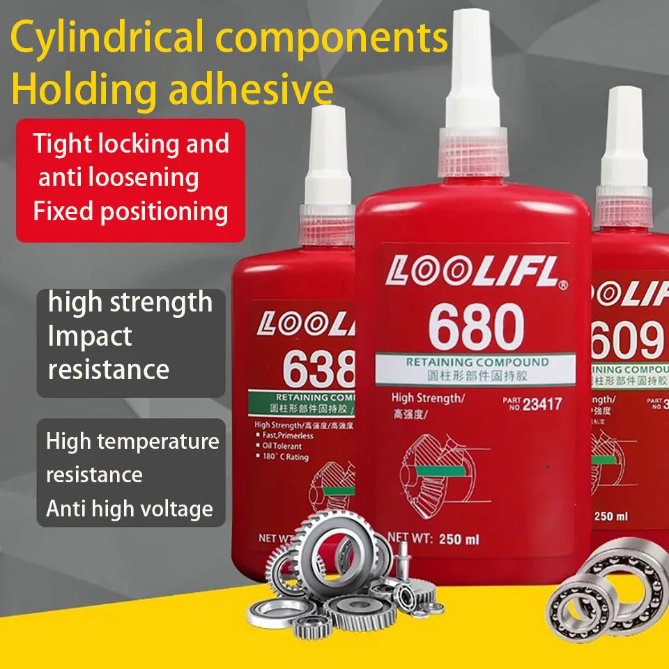 Hold Glue Loctite 601 620 648 680 Colla Per Cuscinetti Cilindrici Guarnizione Per Calafataggio Anaerobica 603 641 609 638 640 Liquidazione Fissa