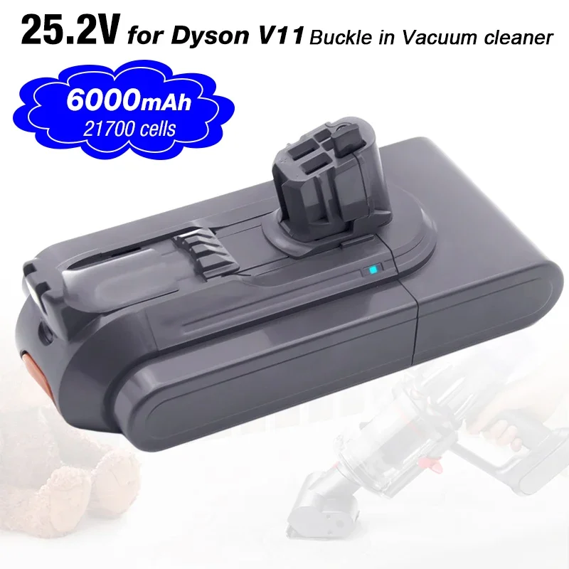 25.2V Dyson Batteria Di Ricambio Con Fibbia 6.0Ah Per V11 Cordless Stick V11 Outsize V11 Animal Torque Drive Part No 970425-01