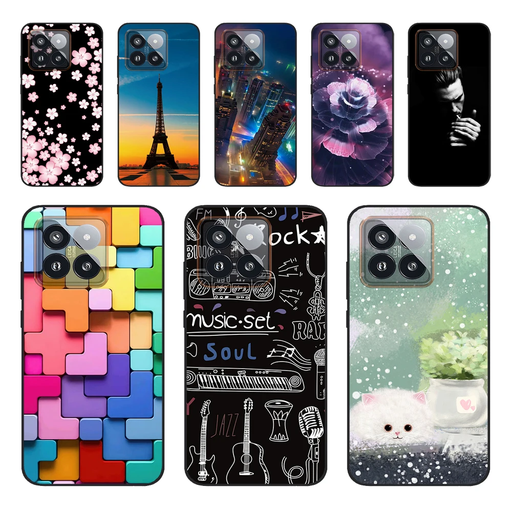 Per Xiaomi 14/Xiaomi 14 Pro 5G Custodia In Silicone Moda Morbida Cover Posteriore Antiurto Per Xiaomi 14 5G Custodie 14Pro Tpu Cartoon Shell