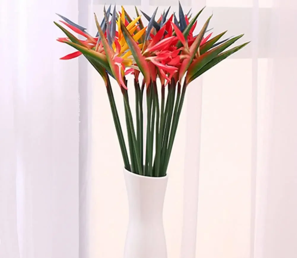 8 Pezzi Di Fiori Artificiali Strelitzia Steli Falso Uccello Del Paradiso Pianta