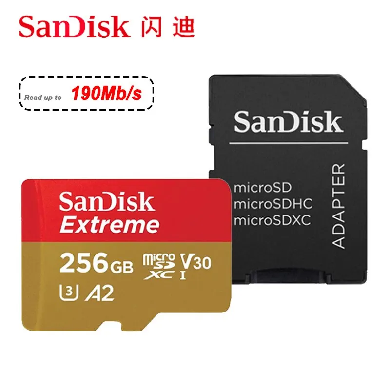 Sandisk Extreme Micro Sd Card 64Gb Micro Sd 128Gb 32Gb Scheda Di Memoria Flash Sd 256Gb U3 4K V30 Monitor Scheda Microcard 512Gb 1Tb Tf Card