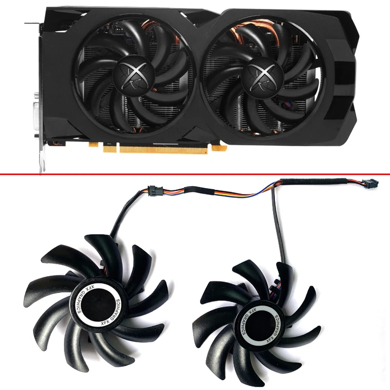 Nuovo 2 Pezzi Fdc10H12S9-C 85Mm 4Pin R9 270 Ventola Di Raffreddamento Per Xfx R9 285/280/290/290X/280X Rx480/470 I Suoi 470 Ventole Della Scheda Video