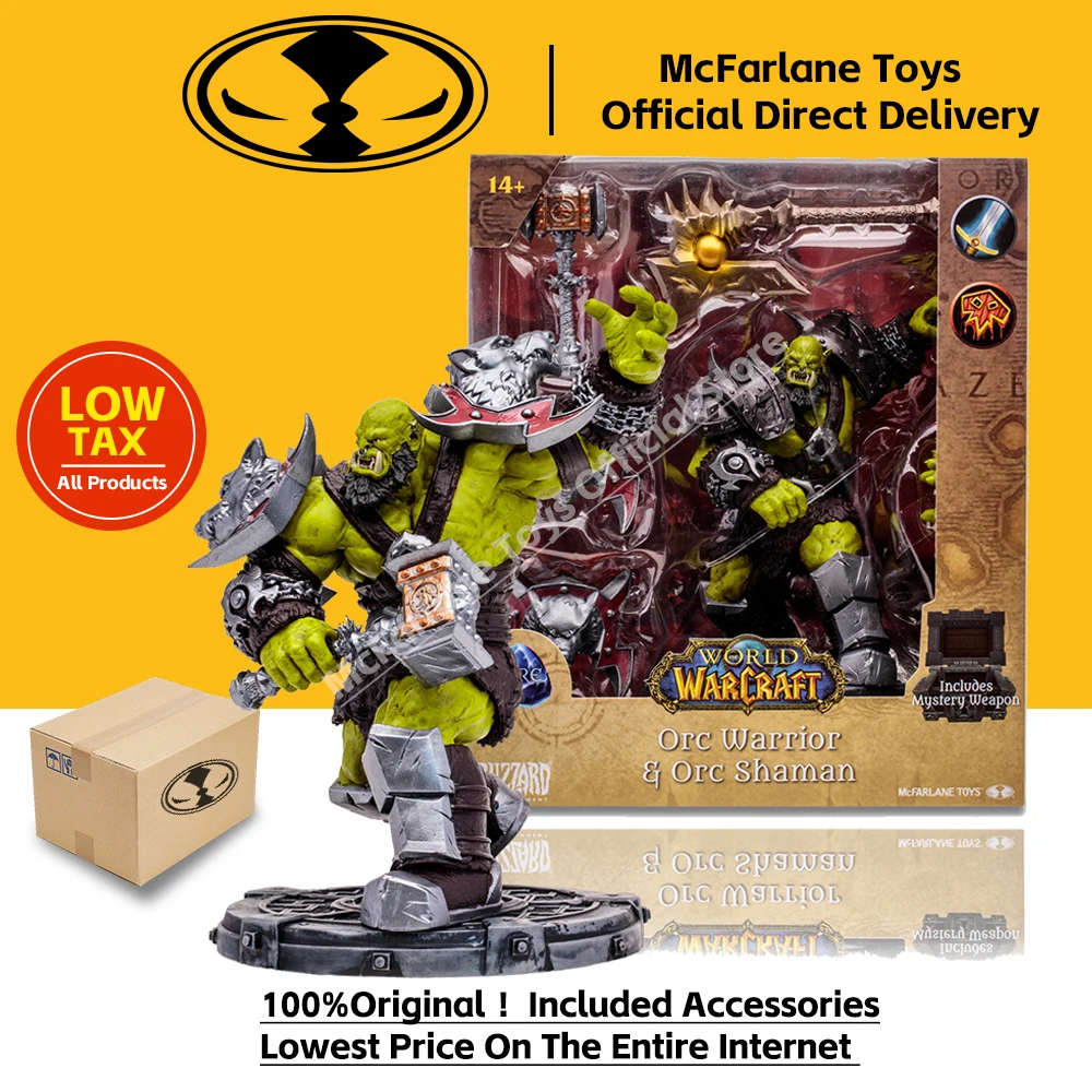 World Of Warcraft Orc Warrior/Shaman 1:12 Scala Posata Figura Orc Warrior & Orc Shaman Mcfarlane Toys Statue