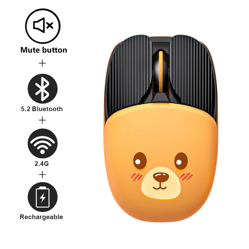 Mouse Wireless Bluetooth Mouse Per Computer Ricaricabile Wireless Silent Mause Mini Mouse Ergonomico Per Pc Laptop Mouse Ottico Usb