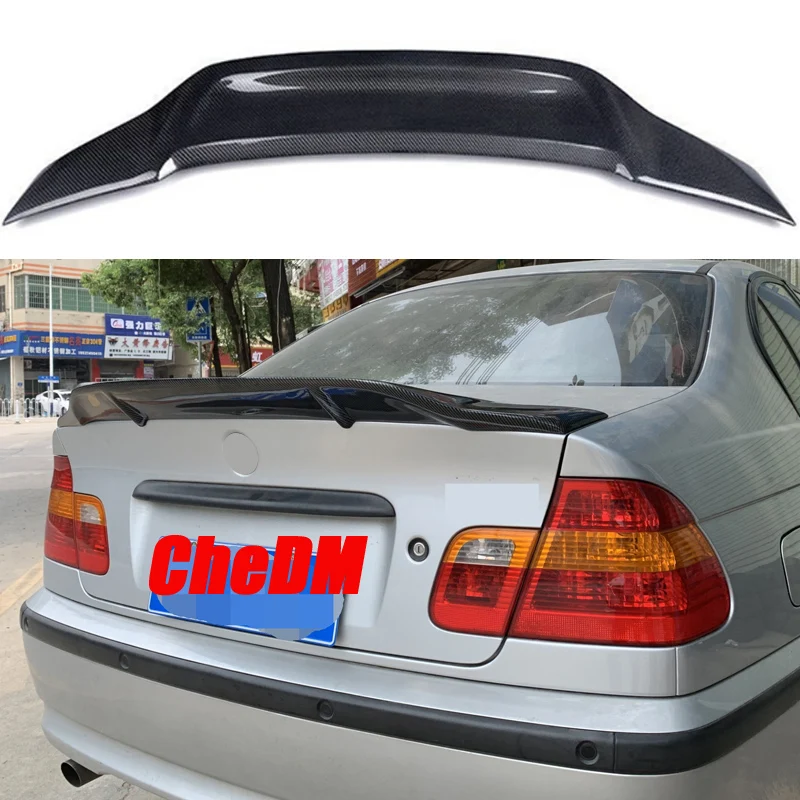 For 2001 2002 2003 2004 Bmw 3 Series E46 318I 325I M3 100%Real Carbon Fiber Highquality Rear Spoiler Trunk Lid R Style