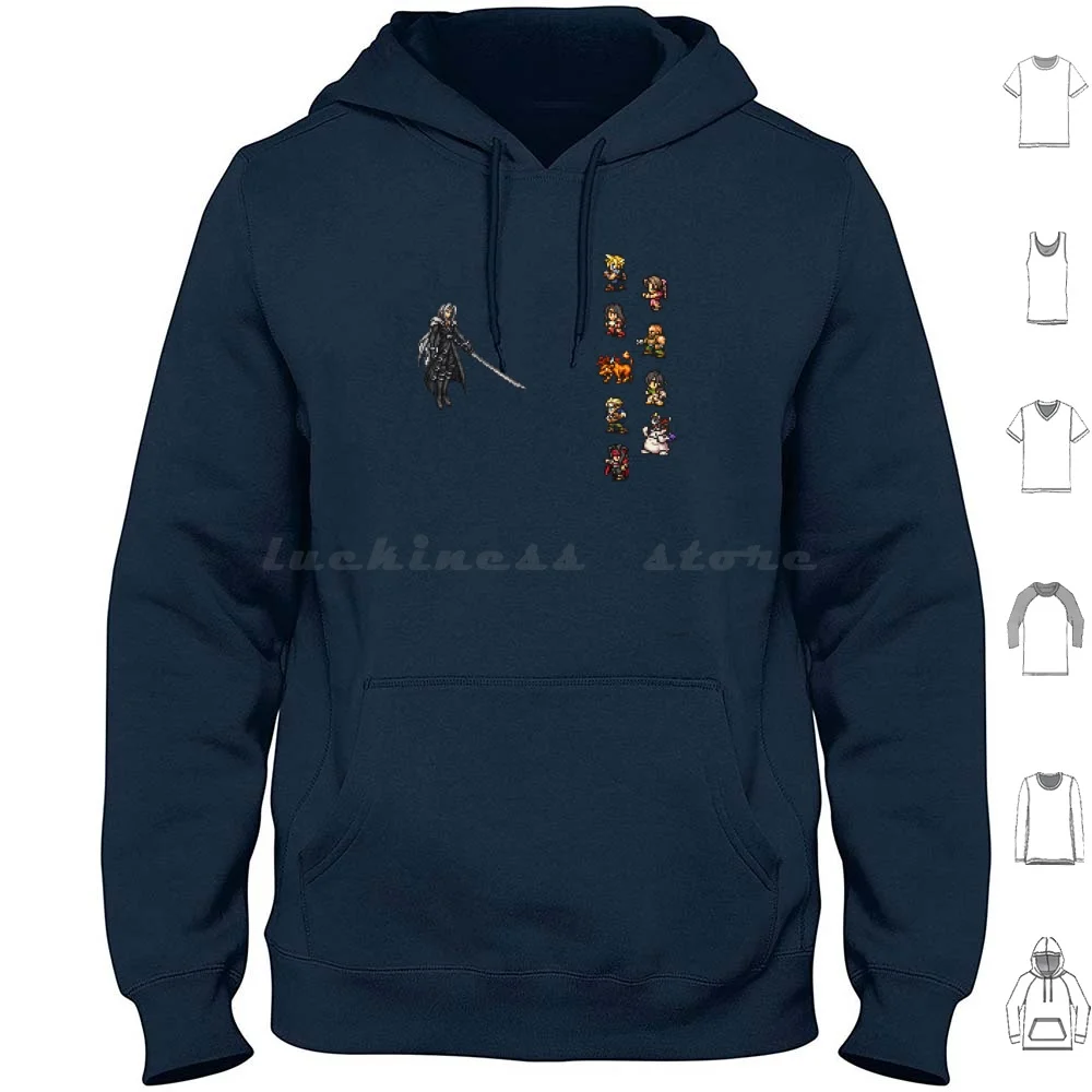 Avalanche Big Fight Felpe Manica Lunga Final Fantasy Record Keeper Ffrk Ff7 Vii Sprite Sprites Pixel 8 Bit 8Bit 8 Bit