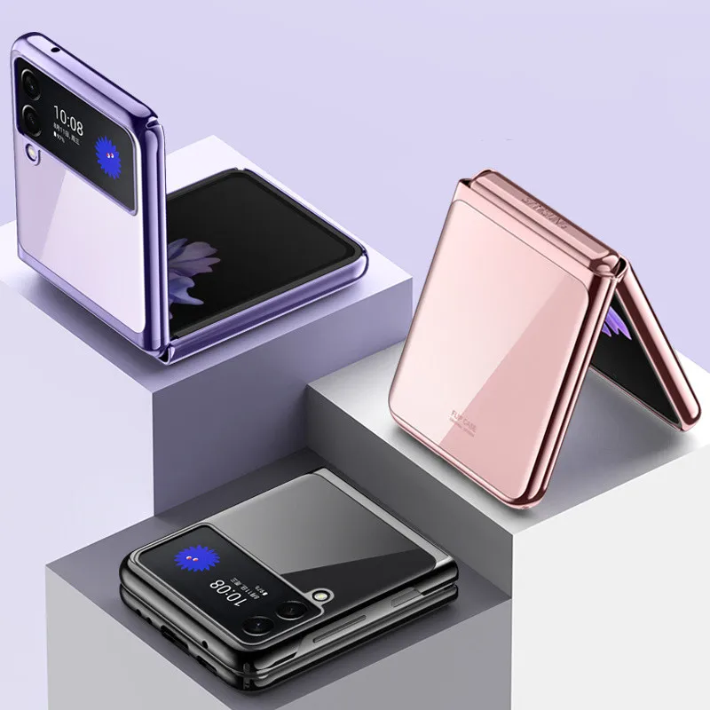 Per Cover Samsung Galaxy Z Flip 3 5G Custodie Armatura Custodia Trasparente Per Samsung Z Flip 3 Cover Per Samsung Z Flip 3 Flip3 Fundas