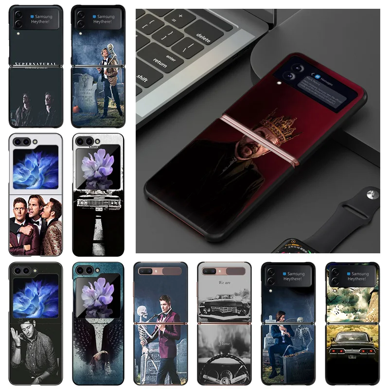 Custodia Rigida Per Samsung Galaxy Z Flip5 Flip3 5G Flip4 Flip Supernatural Dean Cover Nera Per Telefono