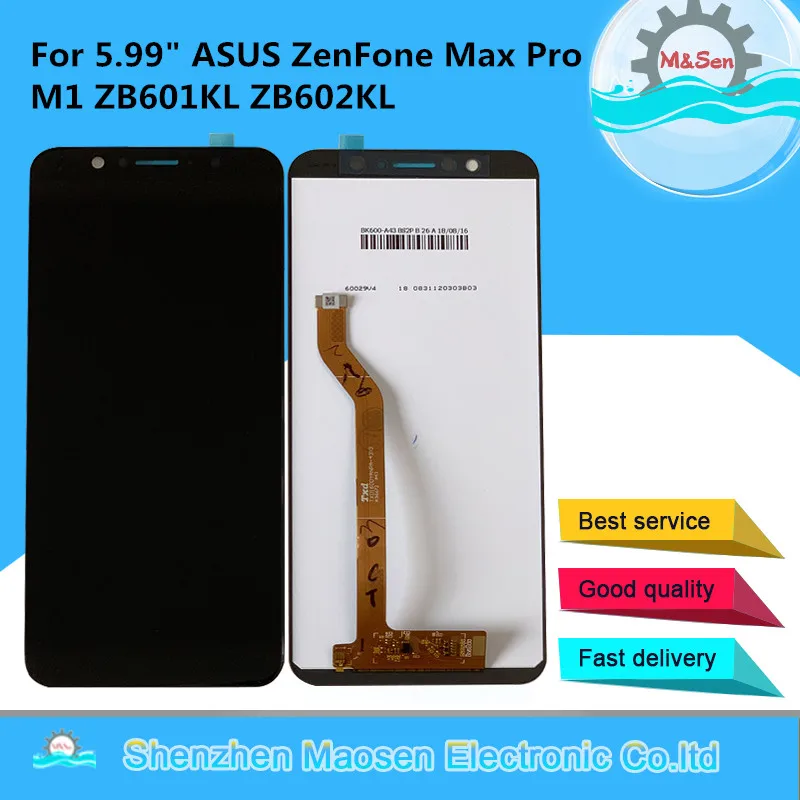 5.99 "Originale M & Sen Per Asus Zenfone Max Pro M1 Zb601Kl Zb602Kl Display Lcd + Touch Panel Digitizer Frame Per Asus Zb602Kl